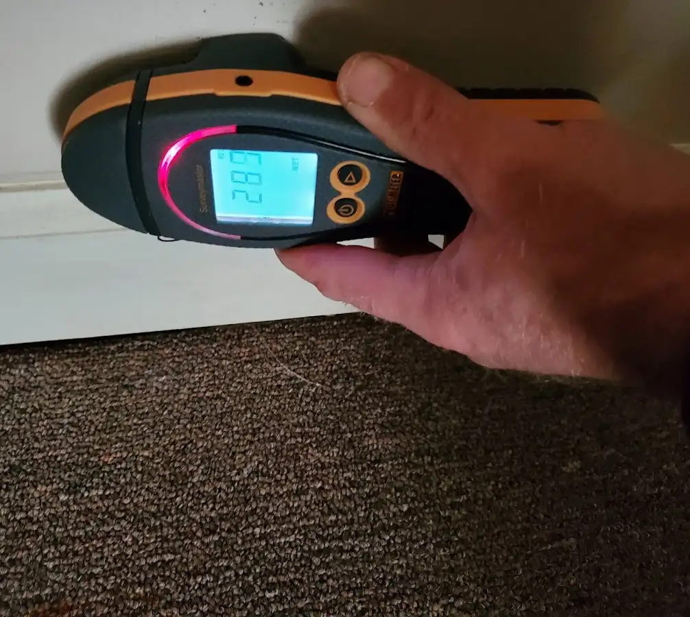 Moisture detection at baseboard during Burst Pipe Cleanup in Fitzgerald