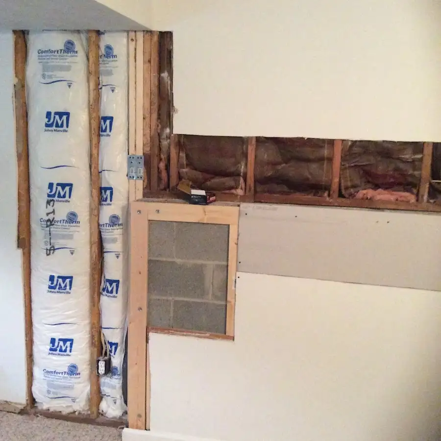 Wall insulation replacement during Basement Flood Cleanup in Fitzgerald